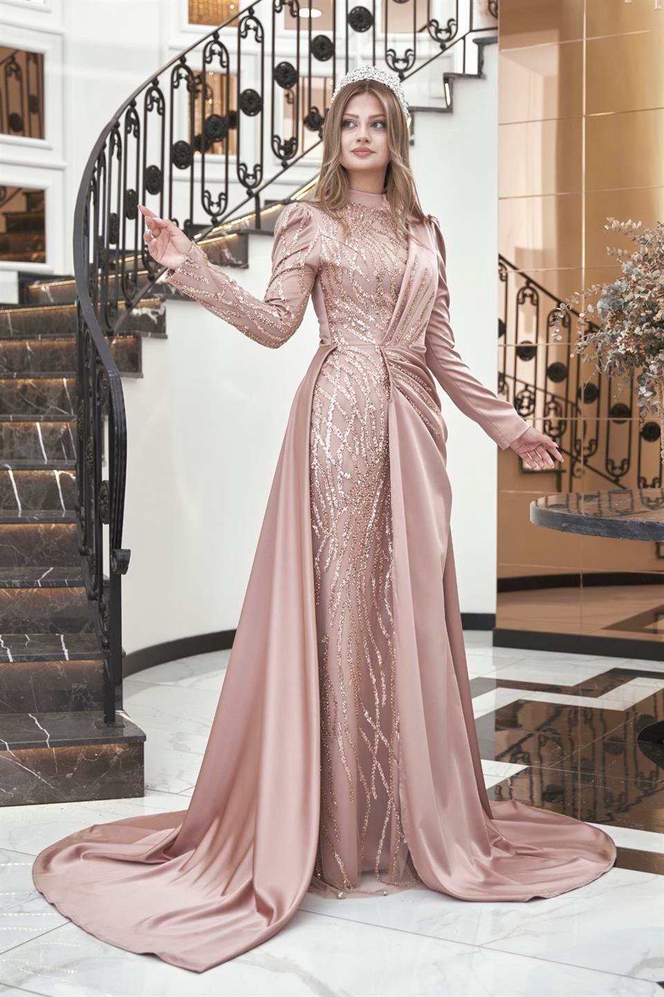 Helen Tesettür Abiye Bakır