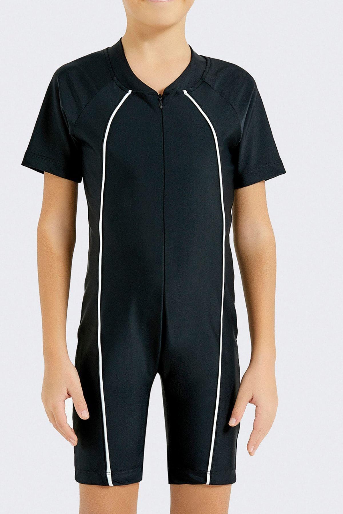 Allsea Çocuk Kısa Kollu Yüzücü Tulum Mayo Unisex