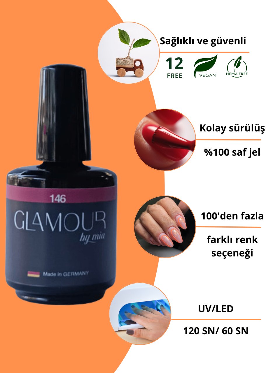 Glamour by MiaRedGlamour Kalıcı Oje 146