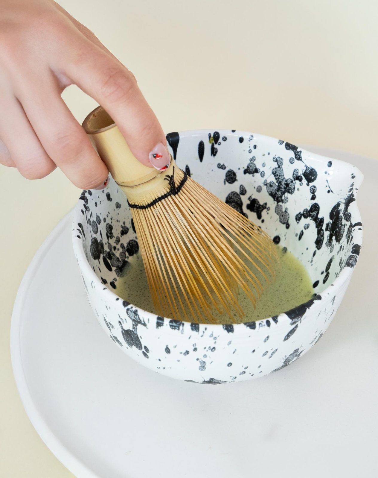 Seramik Mat Siyah Benekli Matcha Kase 350 mL