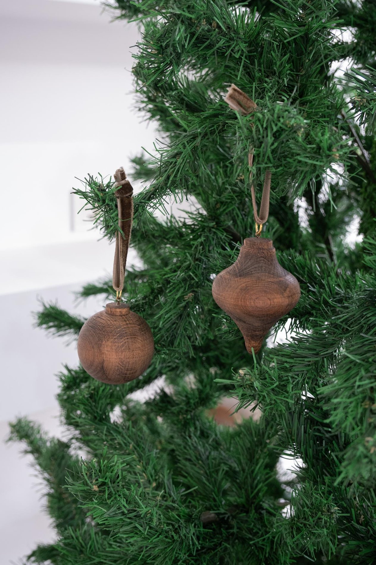 Yılbaşı Ahşap 2 li Set Top Topaç Noel Ağaç Süsü