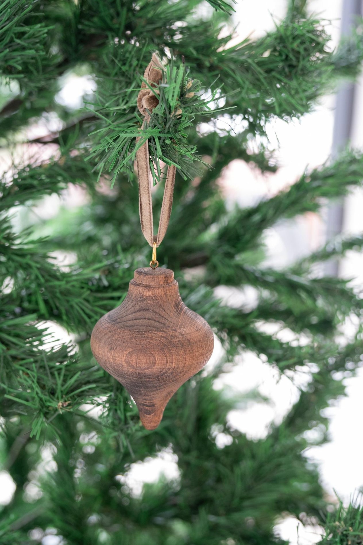Yılbaşı Ahşap 2 li Set Top Topaç Noel Ağaç Süsü