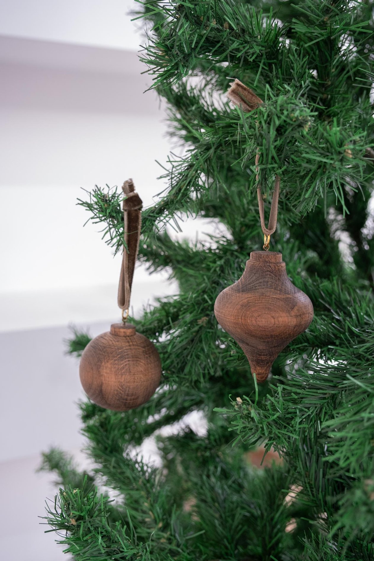 Yılbaşı Ahşap 2 li Set Top Topaç Noel Ağaç Süsü