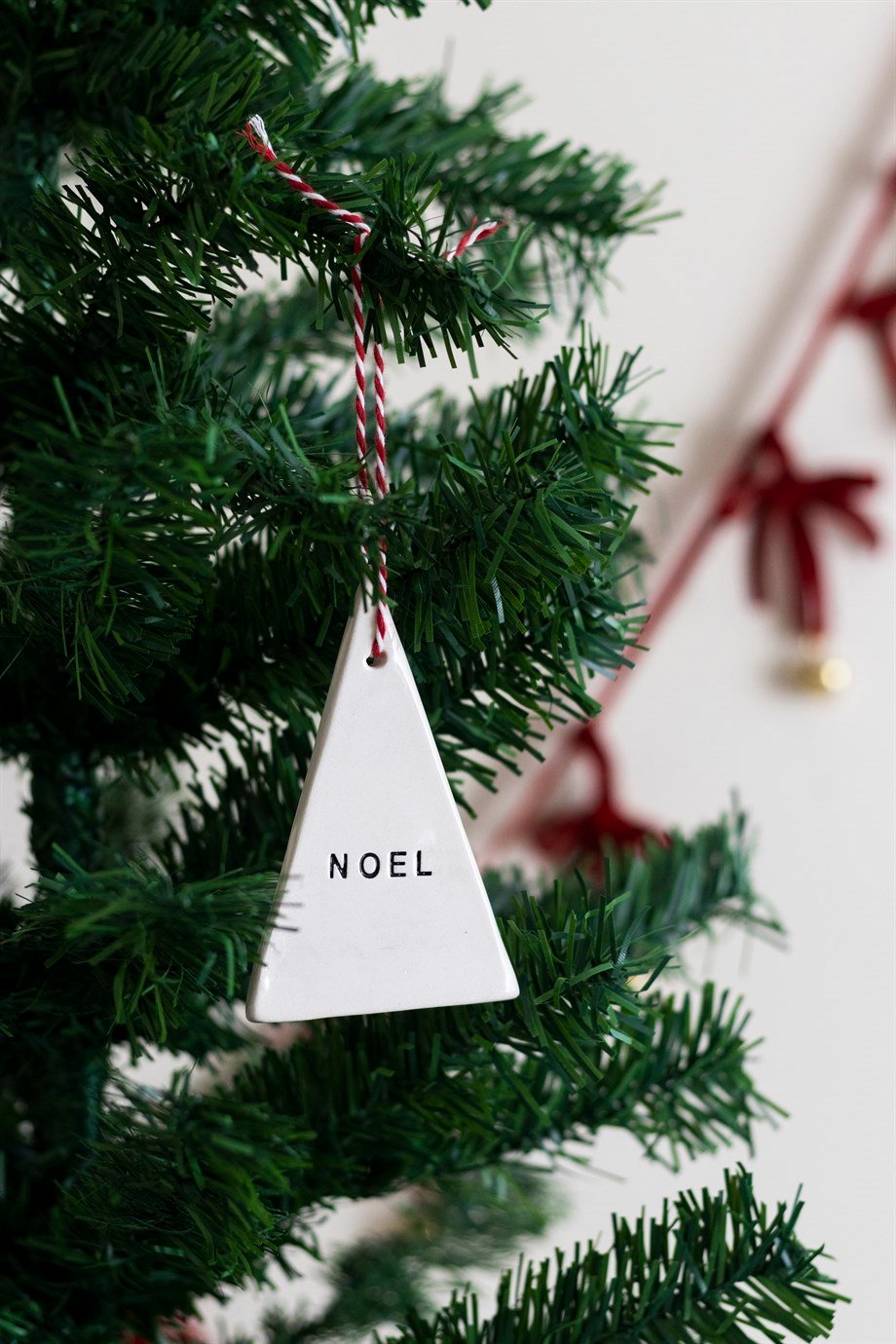 Yılbaşı El Yapımı Seramik 3 lü Çam Ağacı Süsü Noel Joy Wish