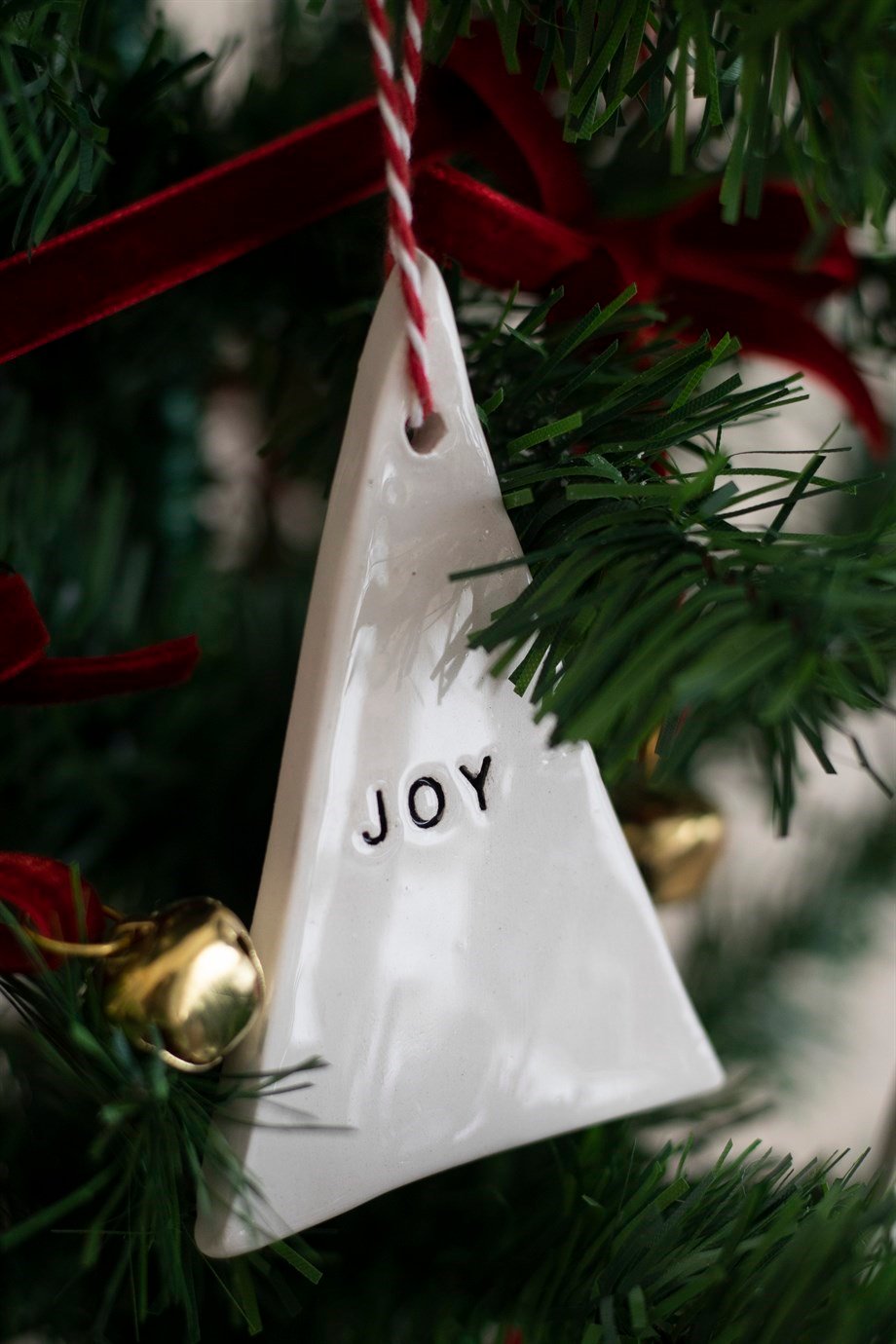 Yılbaşı El Yapımı Seramik 3 lü Çam Ağacı Süsü Noel Joy Wish