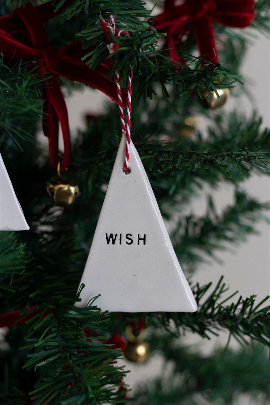 Yılbaşı El Yapımı Seramik 3 lü Çam Ağacı Süsü Noel Joy Wish