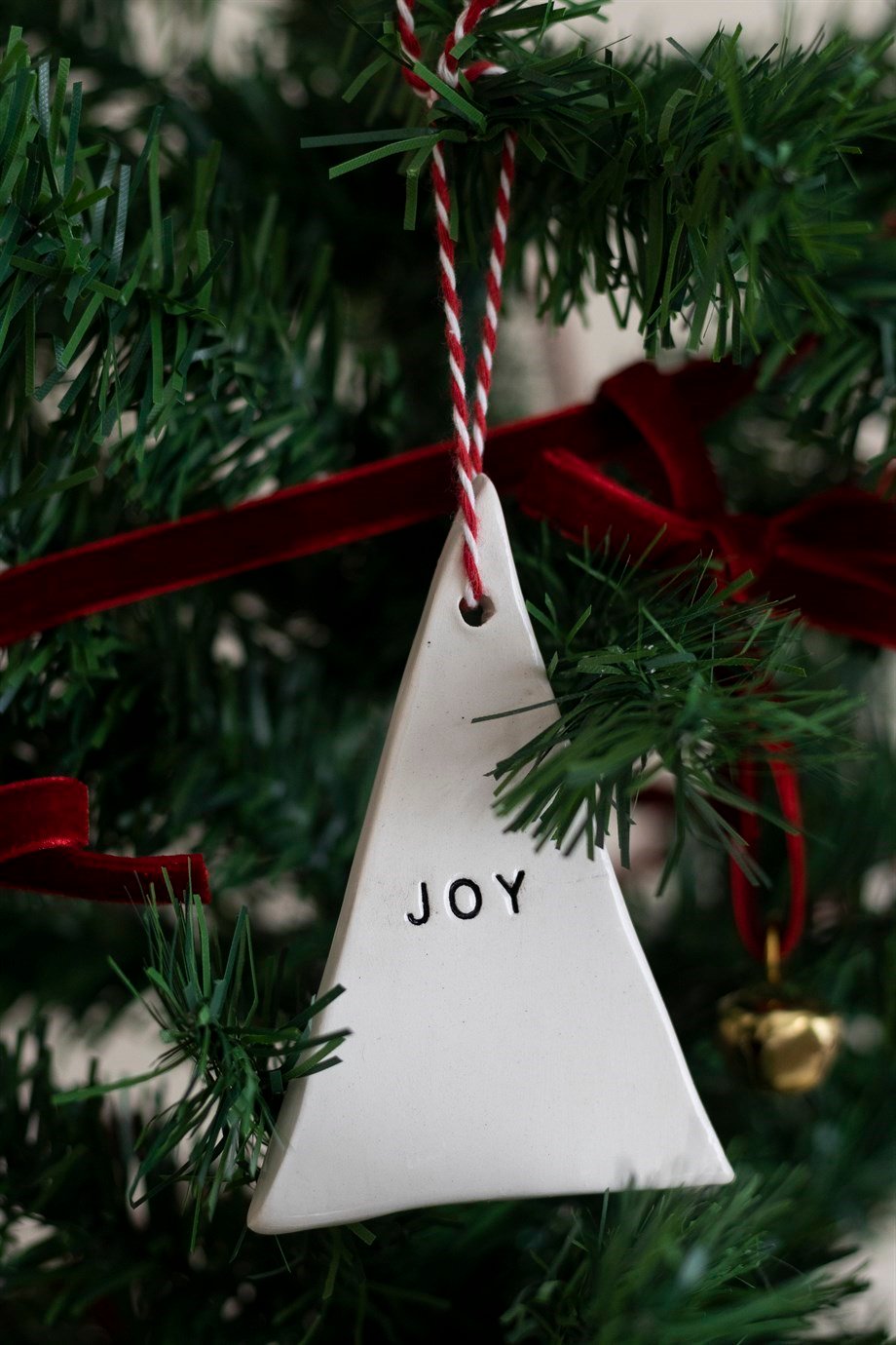 Yılbaşı El Yapımı Seramik 3 lü Çam Ağacı Süsü Noel Joy Wish