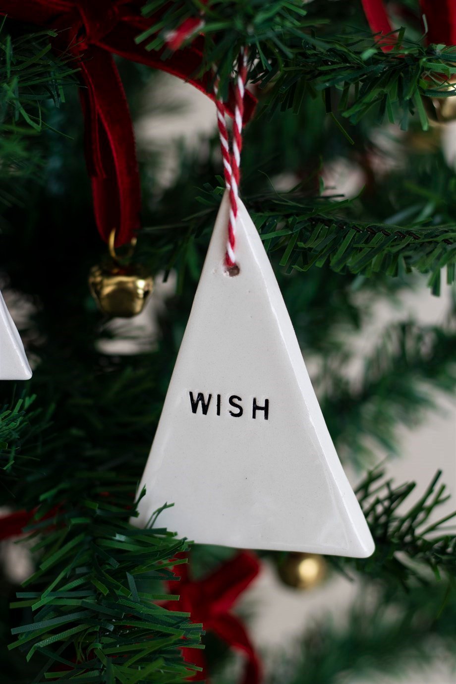Yılbaşı El Yapımı Seramik 3 lü Çam Ağacı Süsü Noel Joy Wish