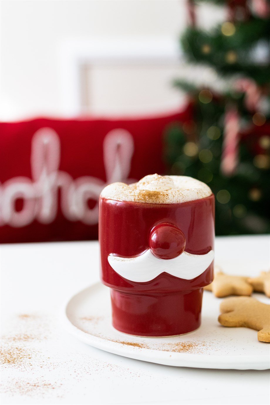 Yılbaşı Noel Baba Beyaz Bıyıklı Kupa