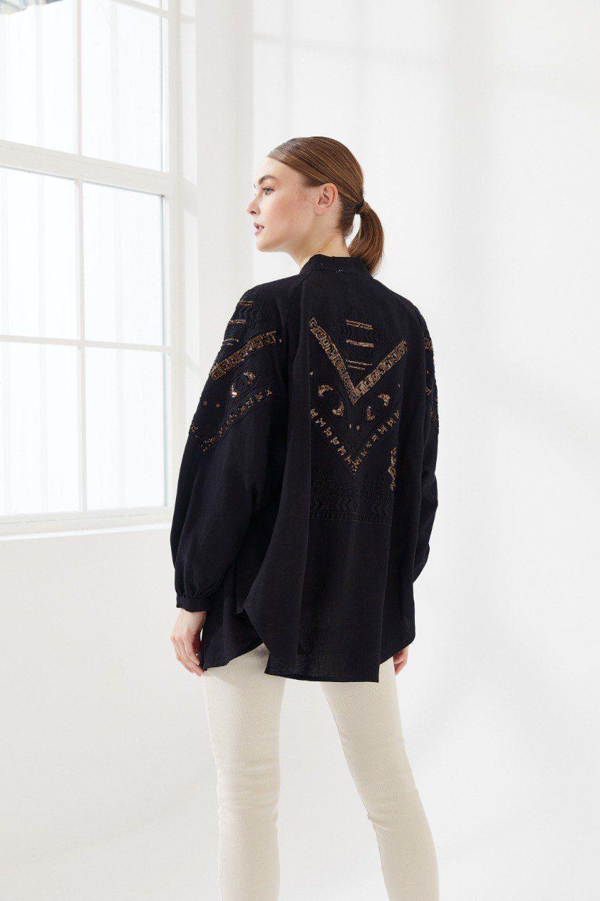 Nakışlı Kimono Siyah