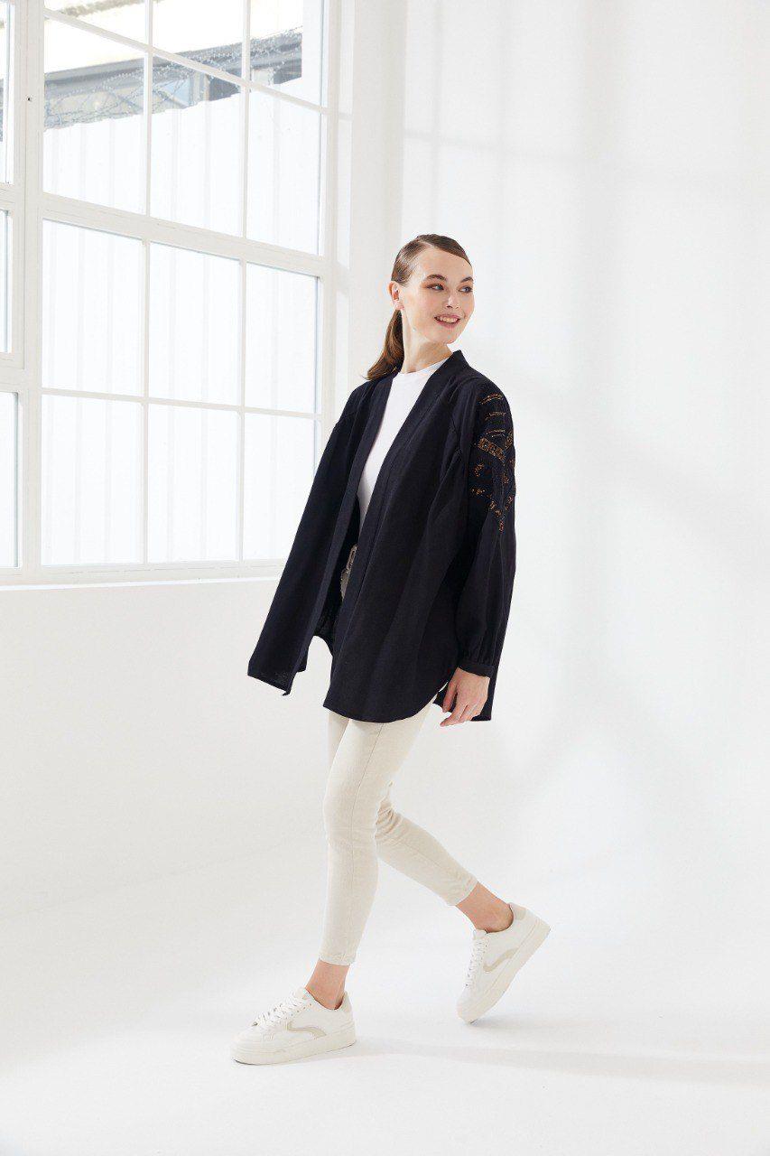 Nakışlı Kimono Siyah