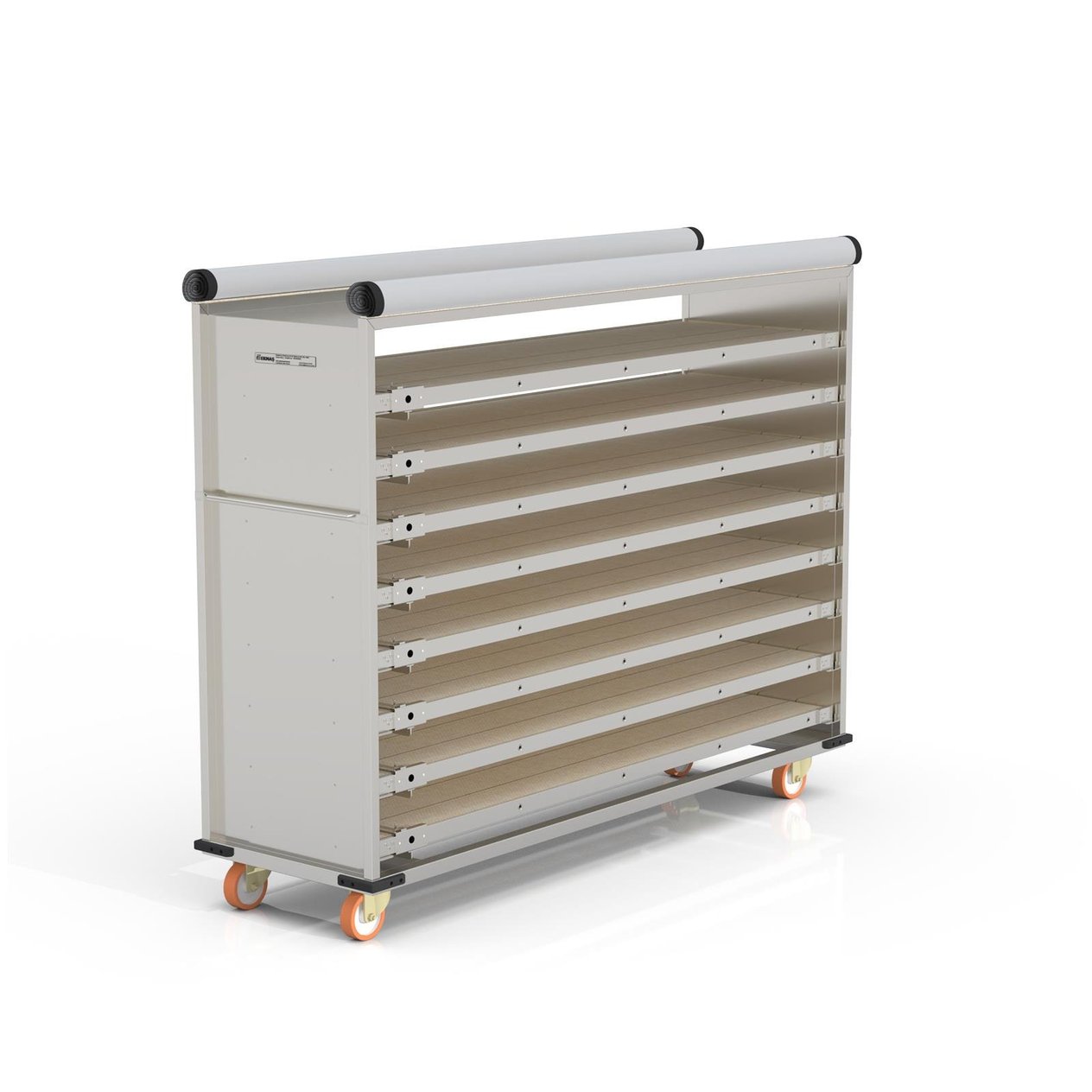 58x200 cm Covered Oven Loader Trolley (inox)