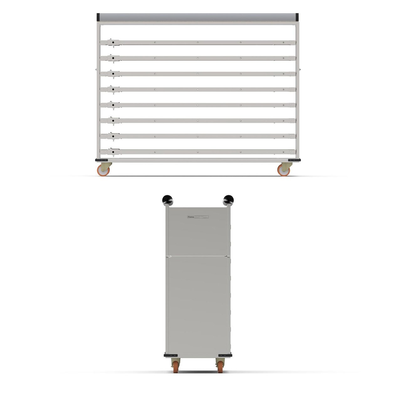 58x200 cm Covered Oven Loader Trolley (inox)