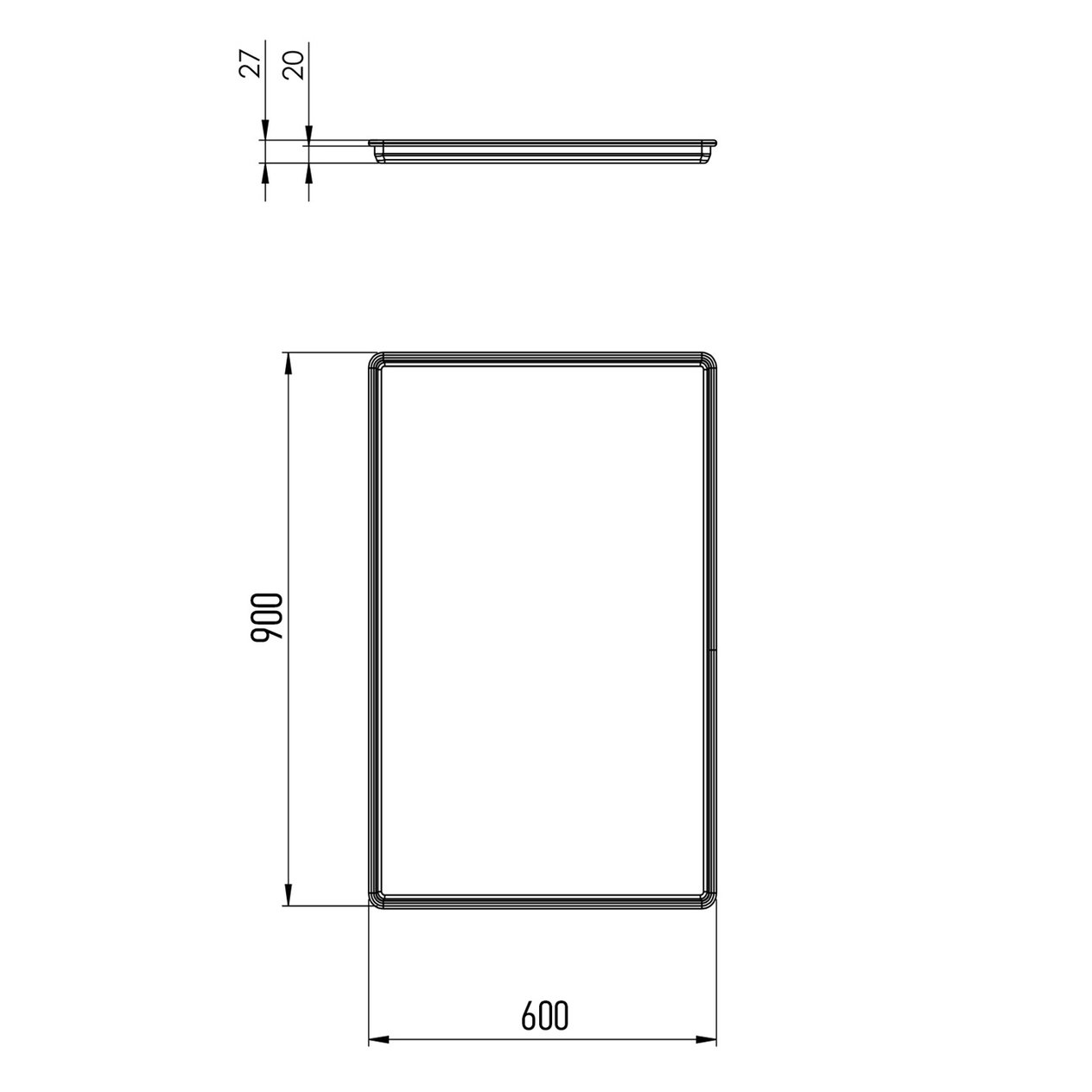 60x90 cm Düz Tava
