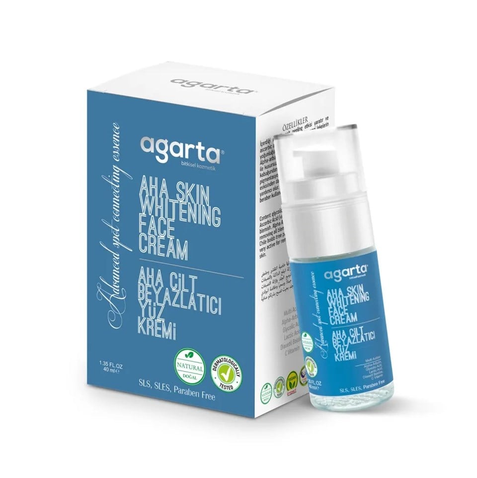 AGARTA DOĞAL AHA CİLT BEYAZLATICI TEMİZLEYİCİ YÜZ KREMİ 40 ML