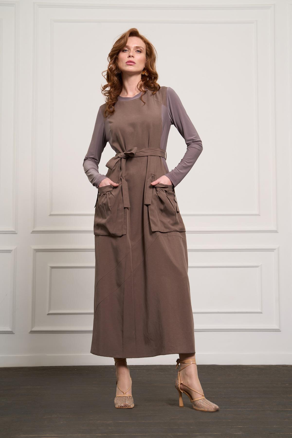 MissWhence 37814 Basic Elbise - Vizon