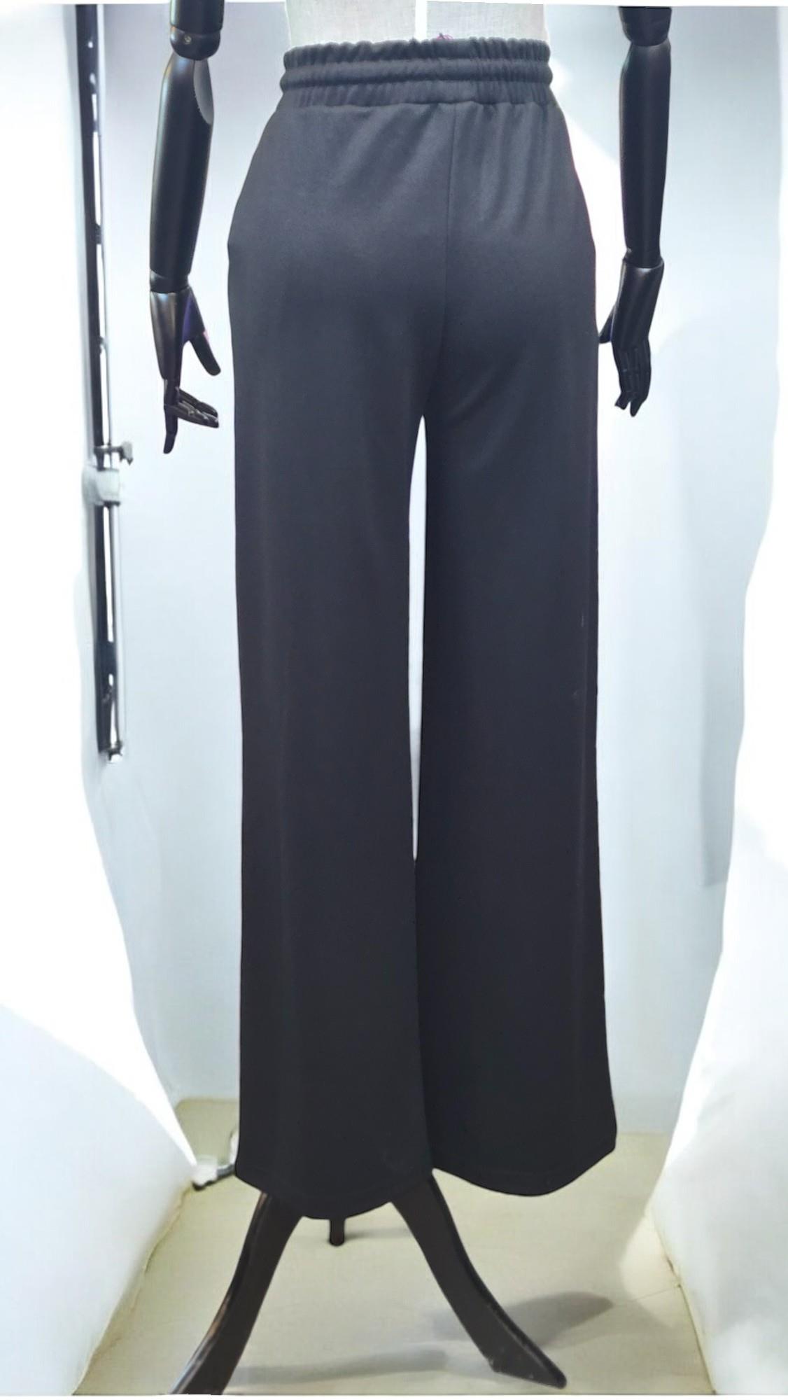 ON FASHION BELİ LASTİKLİ BOL PAÇA PANTOLON - SİYAH