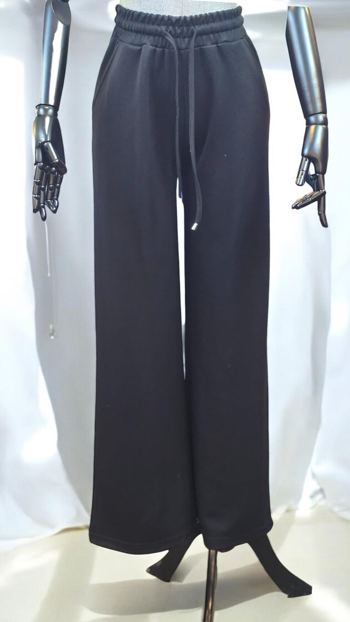 ON FASHION BELİ LASTİKLİ BOL PAÇA PANTOLON - SİYAH