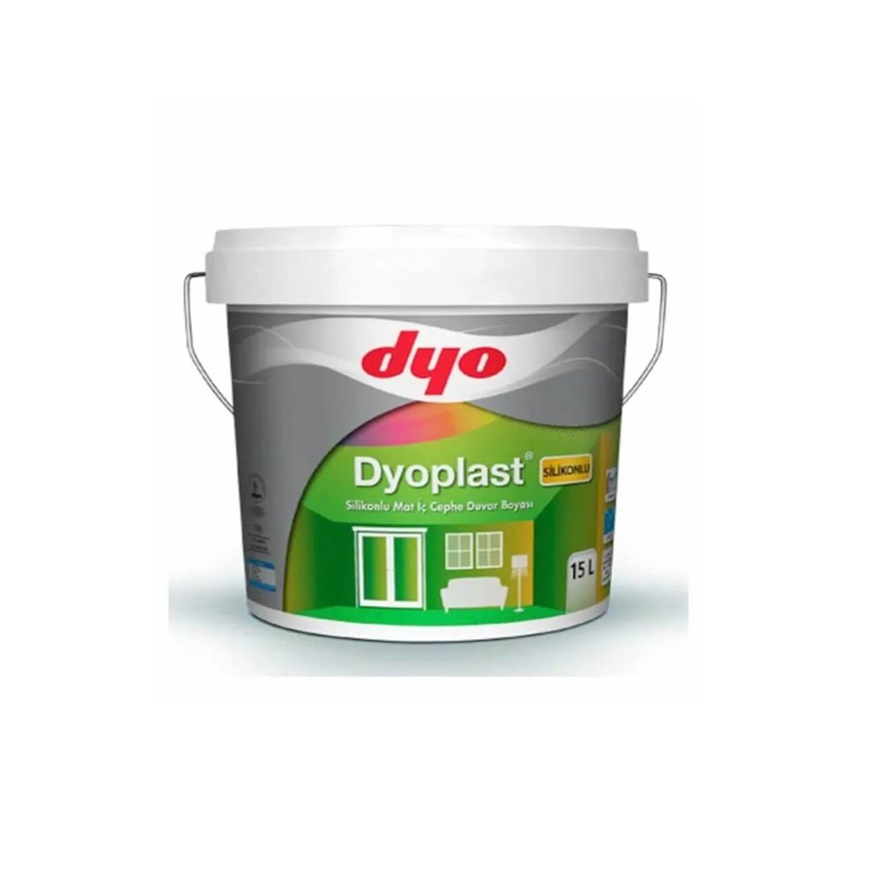 DYO Dyoplast Silikonlu Mat 15 Lt-İç Cephe Boyaları-FLZ01753