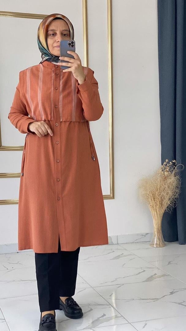 Cepken Detaylı Spor Kiremit Tunik FRY