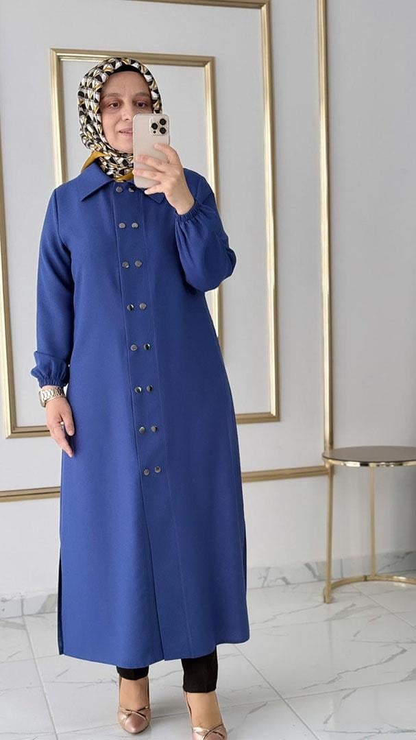 Çıtçıtlı Sade Mavi Giyçık FRY4918