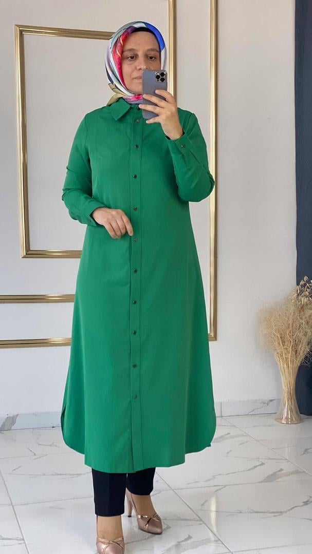 ÇÖ Uzun Yeşil Tunik FRY1250