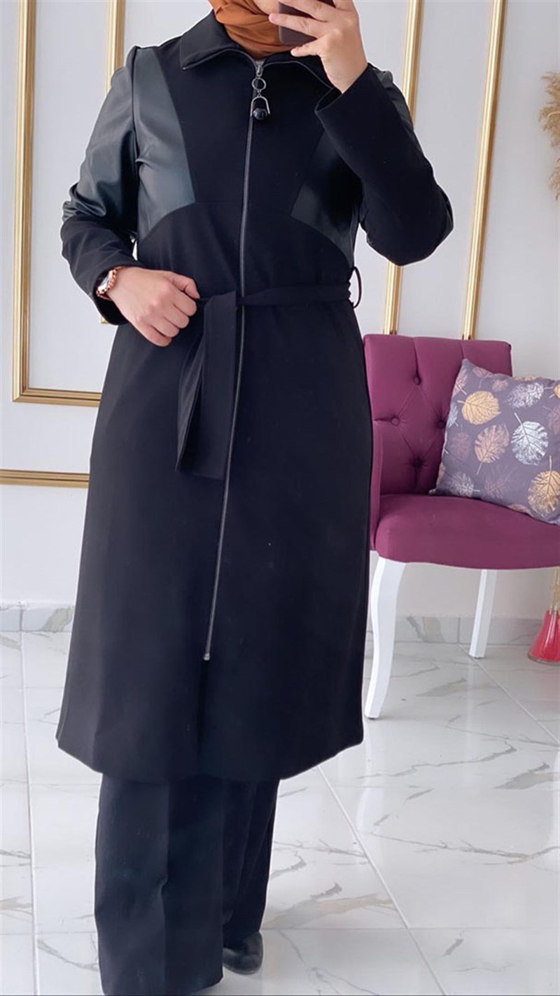 Deri Fermuarlı Kap 1025