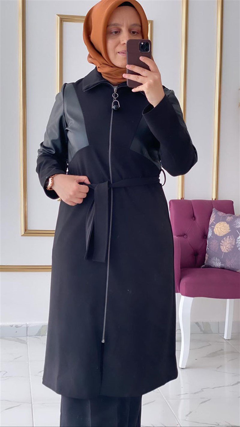 Deri Fermuarlı Kap 1025