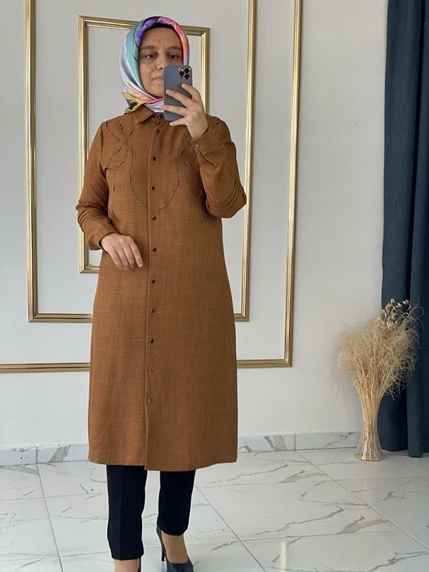 İnci Detaylı Hardal Tunik FRY