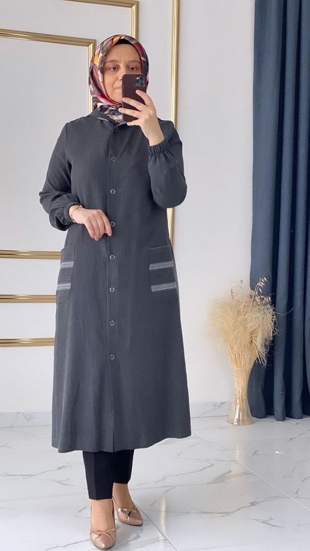 Wonna Çıtçıtlı Hafif Dokulu Füme Giyçık FRY0000
