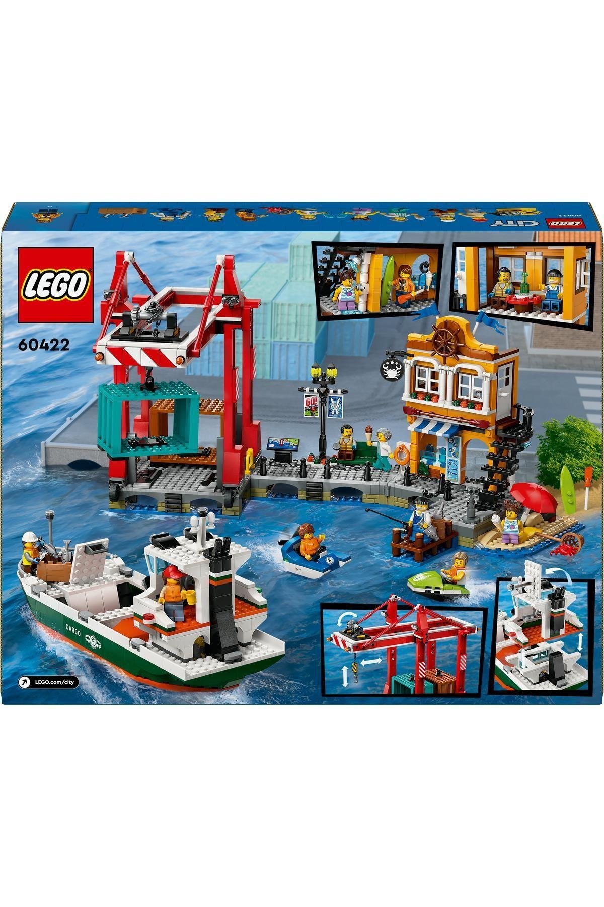 ® City Yük Gemili Liman 60422 - 8 Yaş ve Üzeri Çocuklar için Yaratıcı Oyuncak Yapım Seti-Lego