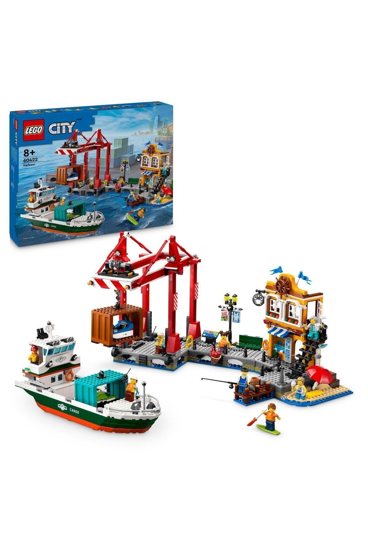 ® City Yük Gemili Liman 60422 - 8 Yaş ve Üzeri Çocuklar için Yaratıcı Oyuncak Yapım Seti-Lego
