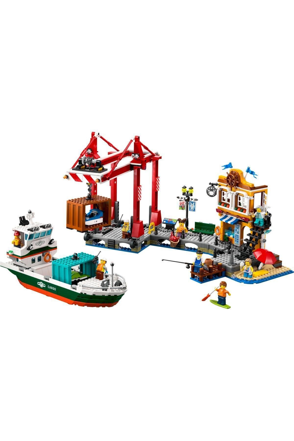 ® City Yük Gemili Liman 60422 - 8 Yaş ve Üzeri Çocuklar için Yaratıcı Oyuncak Yapım Seti-Lego
