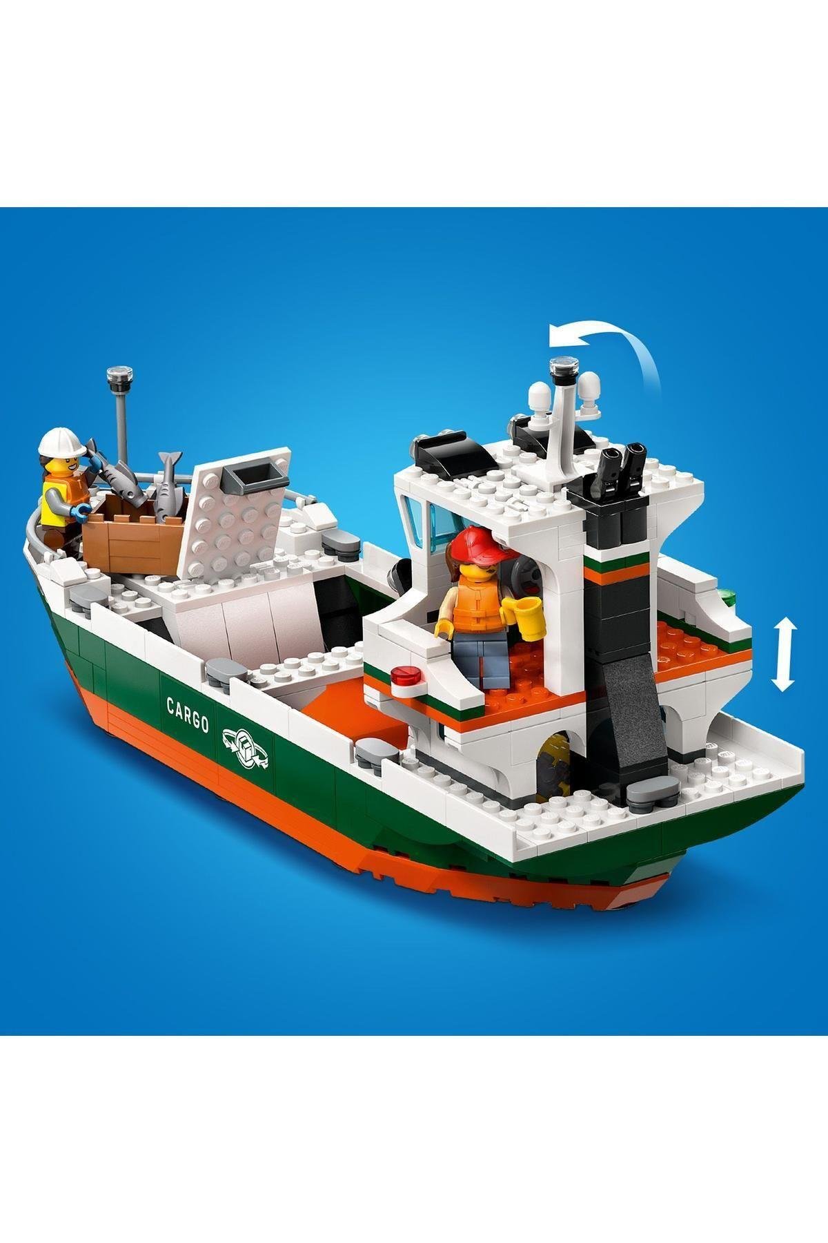 ® City Yük Gemili Liman 60422 - 8 Yaş ve Üzeri Çocuklar için Yaratıcı Oyuncak Yapım Seti-Lego