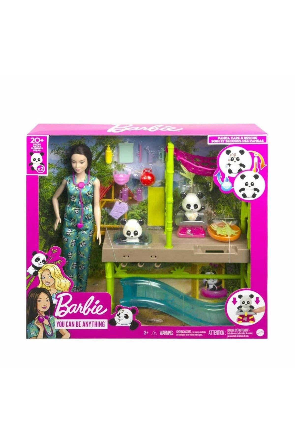 Barbie Hkt77 Panda Bakımı Oyun Seti-Oyuncak Bebekler