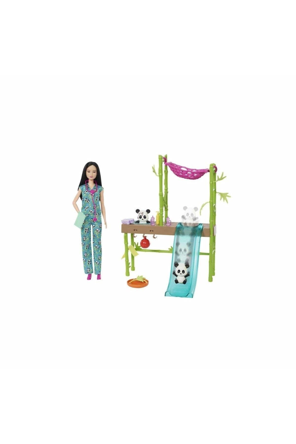 Barbie Hkt77 Panda Bakımı Oyun Seti-Oyuncak Bebekler