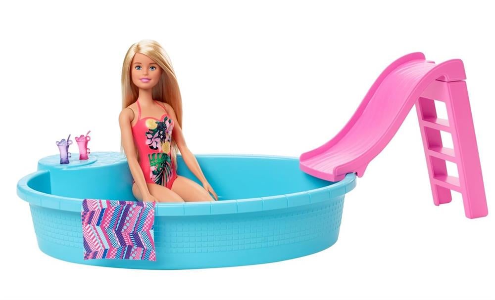 Barbie ve Eğlenceli Havuzu GHL91-Oyuncak Bebekler