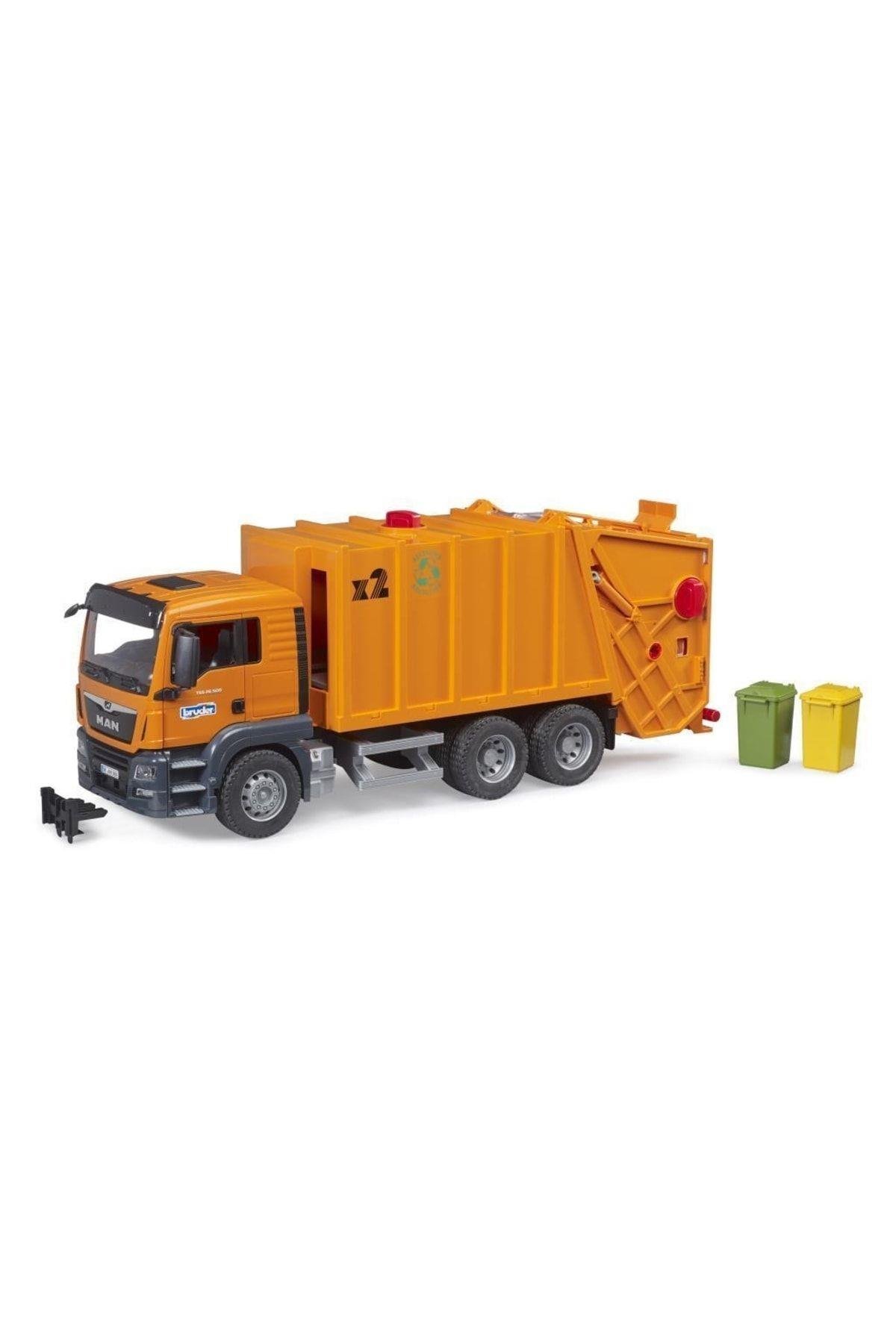 BR03760 Man TGS Çöp Kamyonu (turuncu) +4 yaş-Oyuncak Arabalar ve Kamyonlar