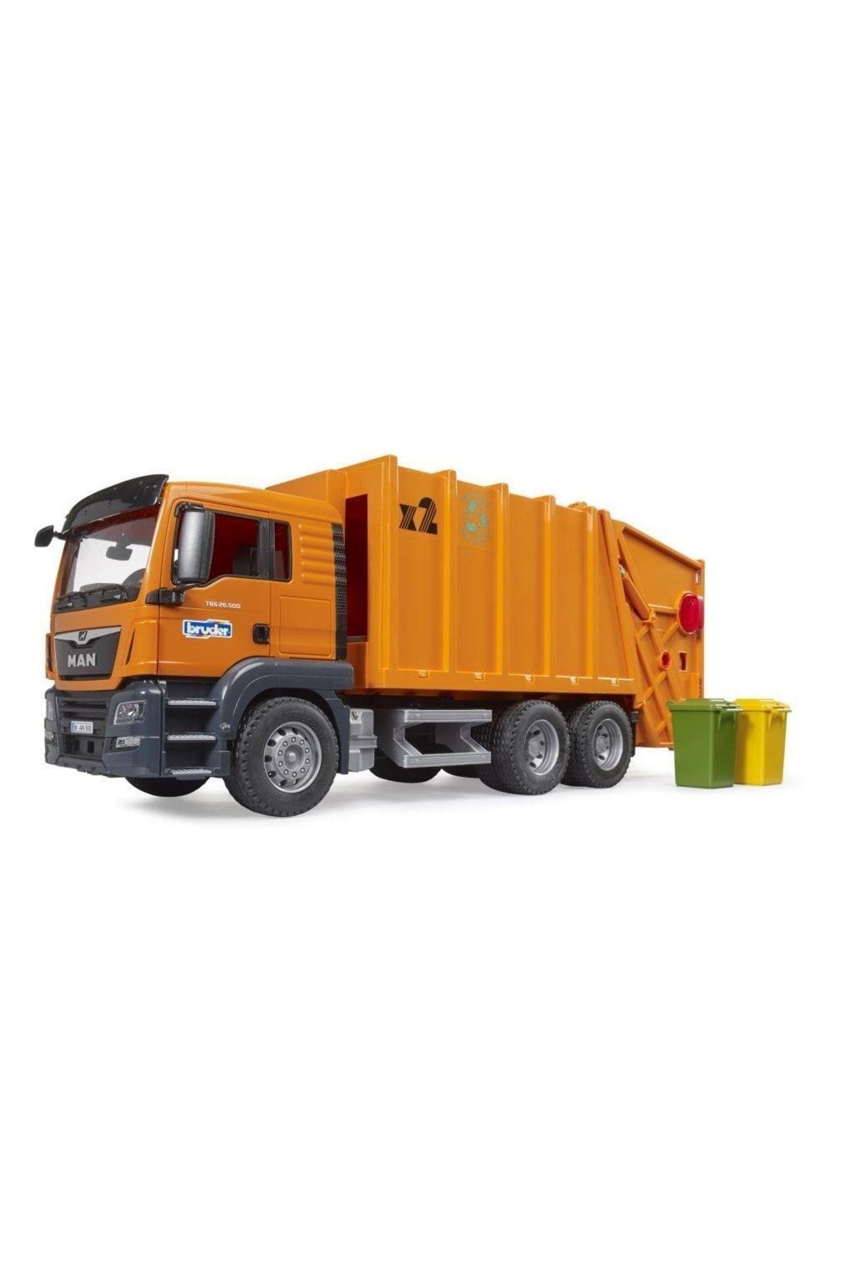 BR03760 Man TGS Çöp Kamyonu (turuncu) +4 yaş-Oyuncak Arabalar ve Kamyonlar