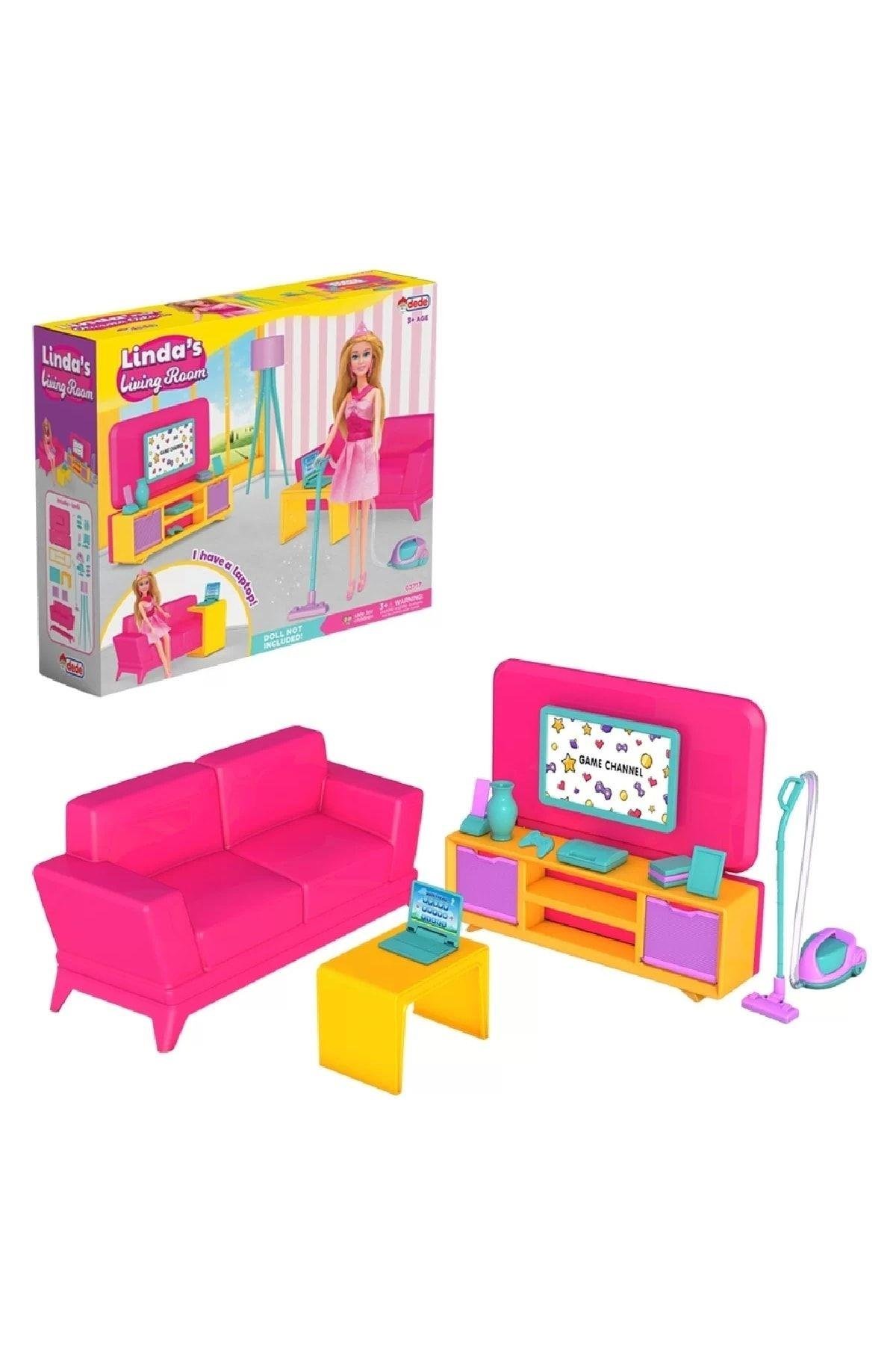 Fen Toys-Dede 03717 Linda\'nın Oturma Odası-Kız Rol Oyuncakları