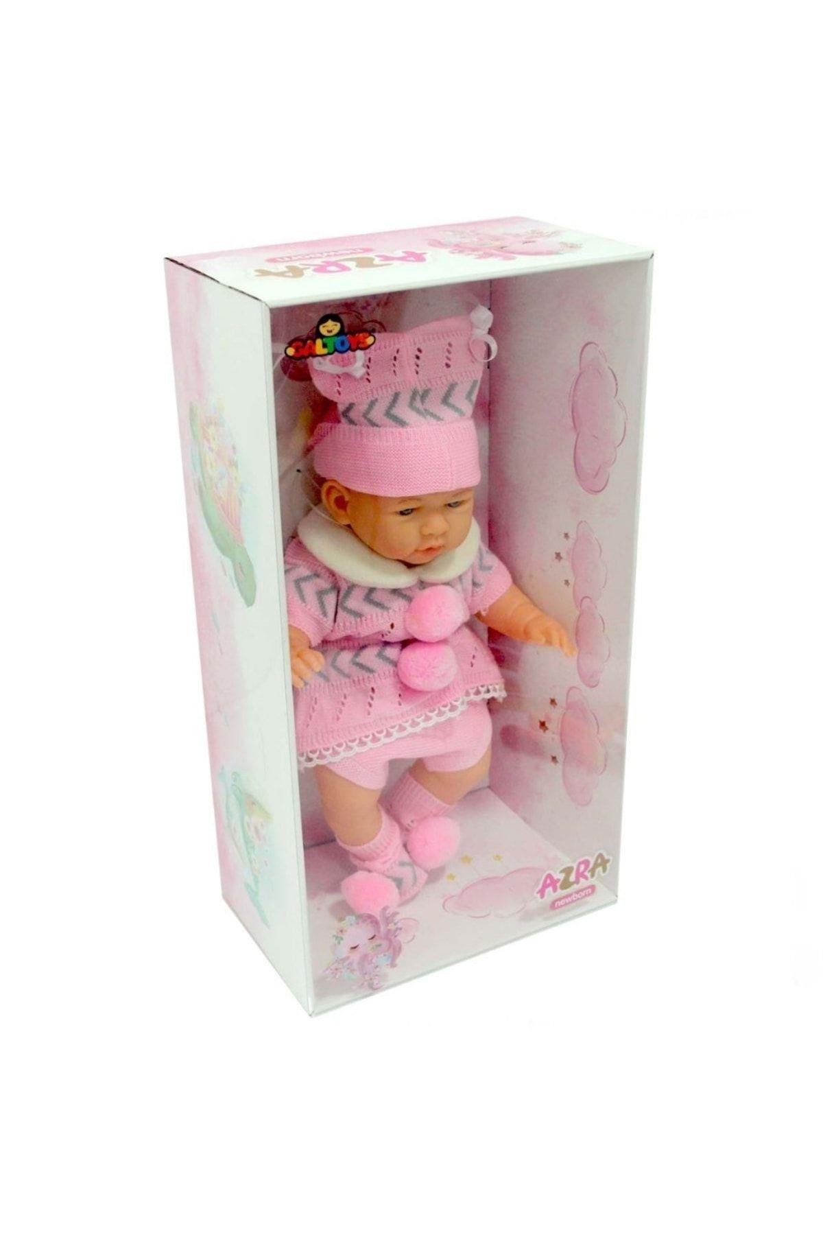 GALTOYS Azra Newborn Pembe Grı Trıko Elbıselı-3 Glt1127-a-Oyuncak Bebekler