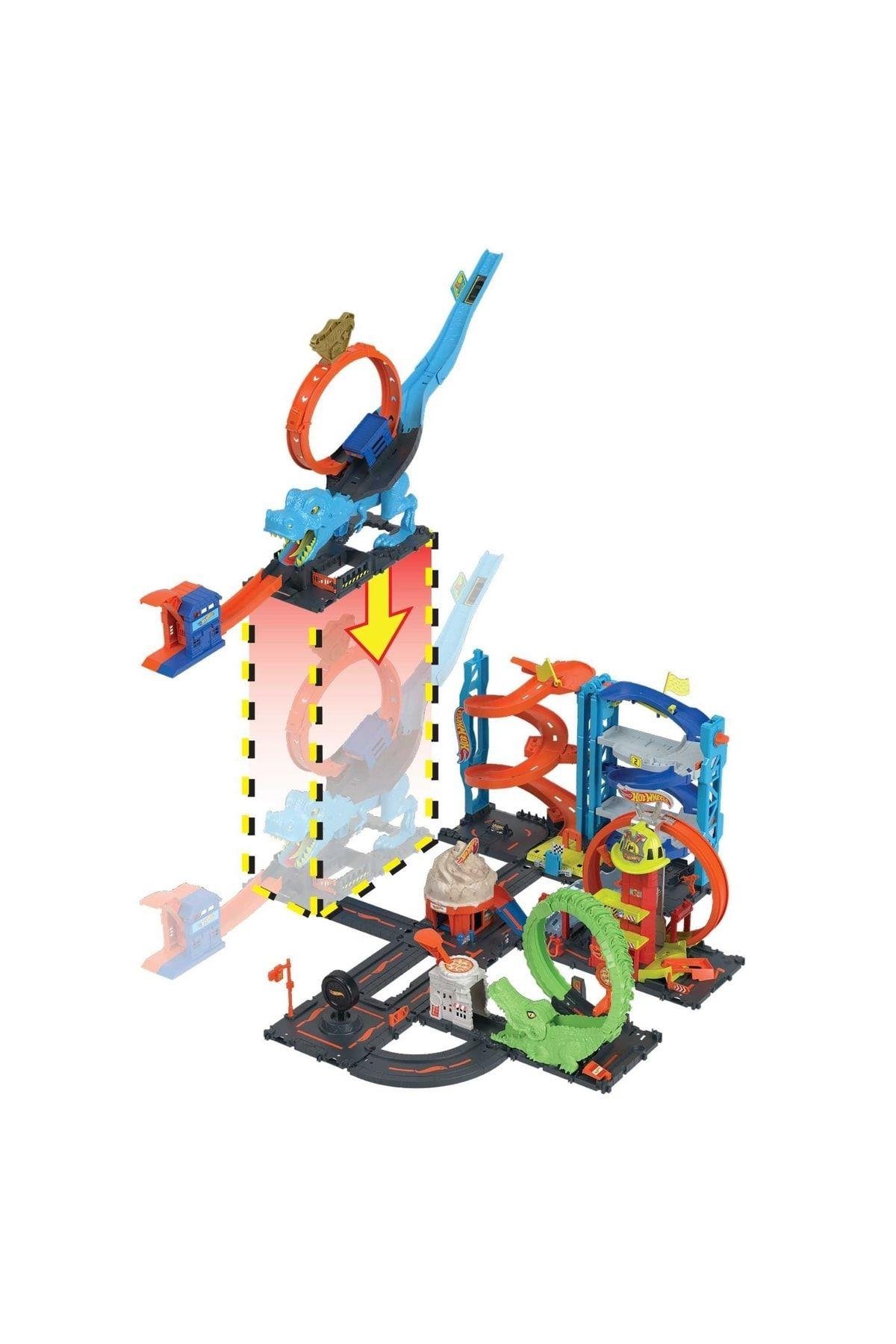 Hot Wheels Dinozor ile Mücadele Oyun Seti HKX42-Araba Garaj ve Setleri