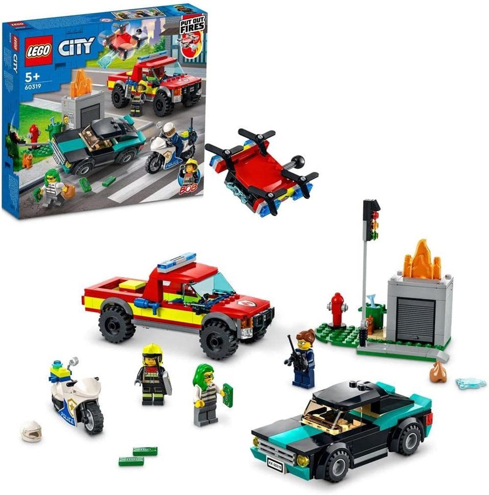 LEGO City İtfaiye Kurtarma Operasyonu ve Polis Takibi 60319-Lego