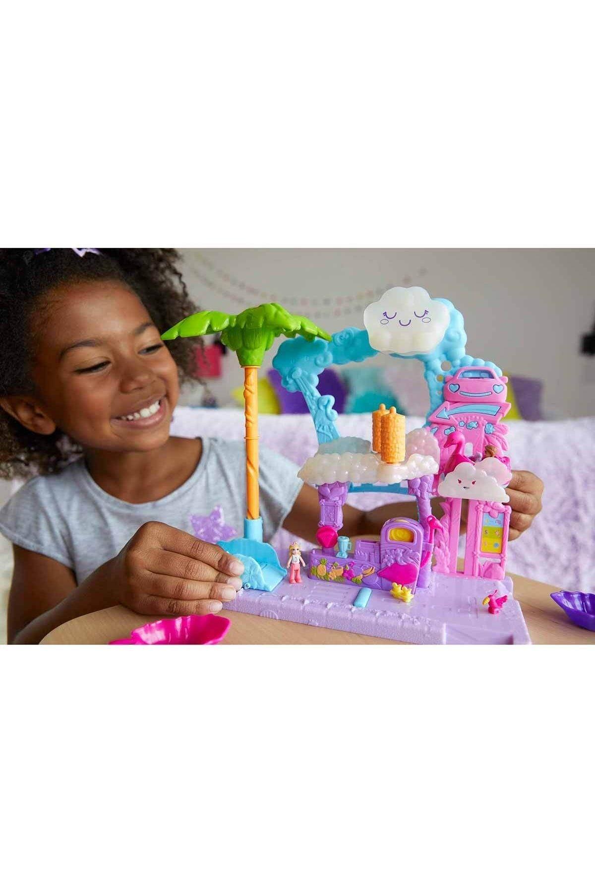 Polly Pocket Flamingo Araba Su Eğlencesi HHJ05-Oyuncak Bebekler