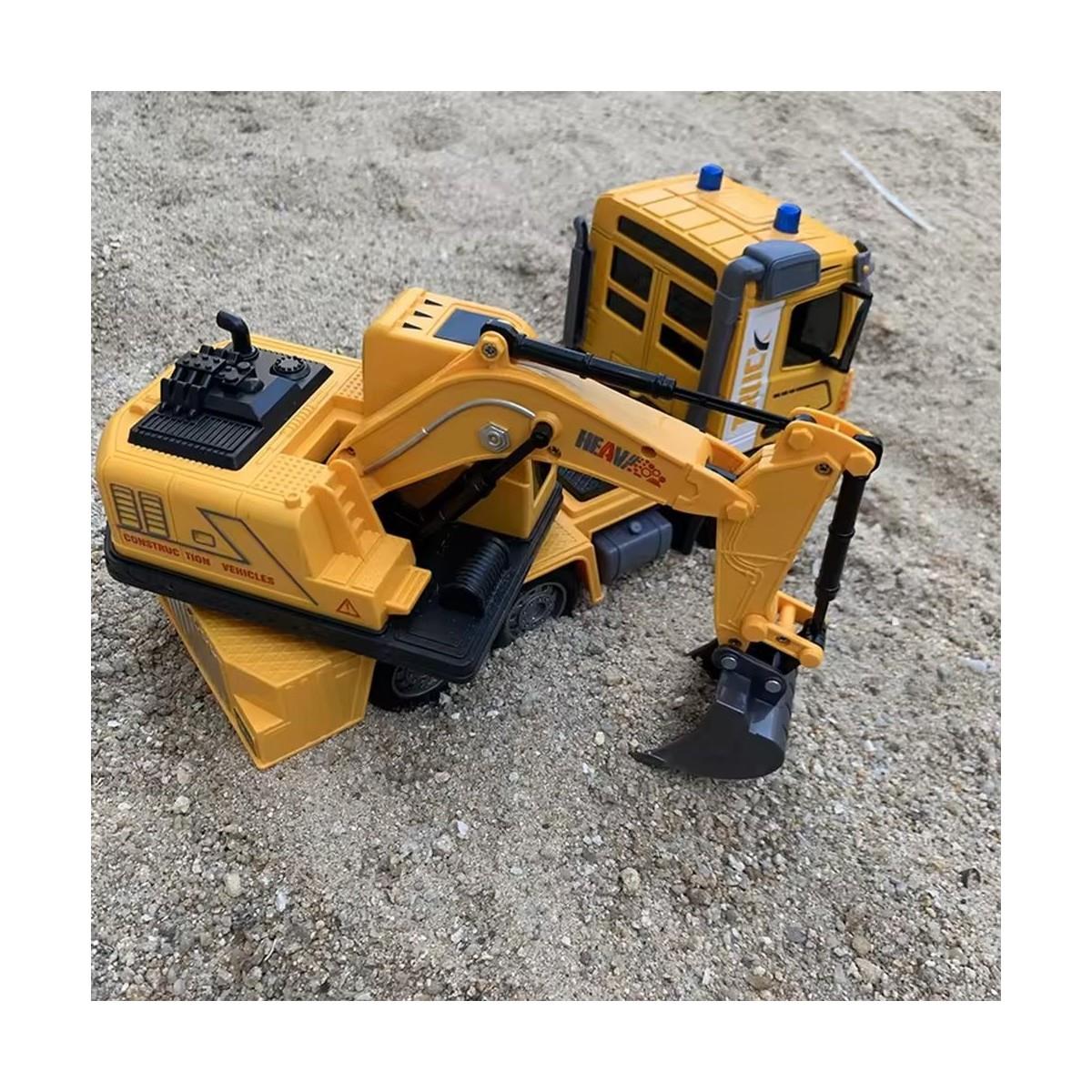 Uzaktan Kumandalı Sesli & Işıklı Excavate Truck Model Ekskavatör Inşaat Aracı-Uzaktan Kumandalı Araçlar