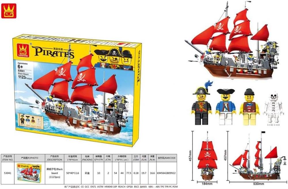 Wange Karayip Korsan Gemisi 1123 Parça-Lego