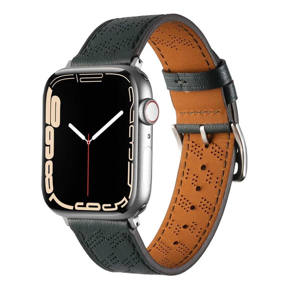 ​​​Apple Watch 40mm KRD-76 PU Deri Kordon Strap Kayış  Koyu Yeşil 