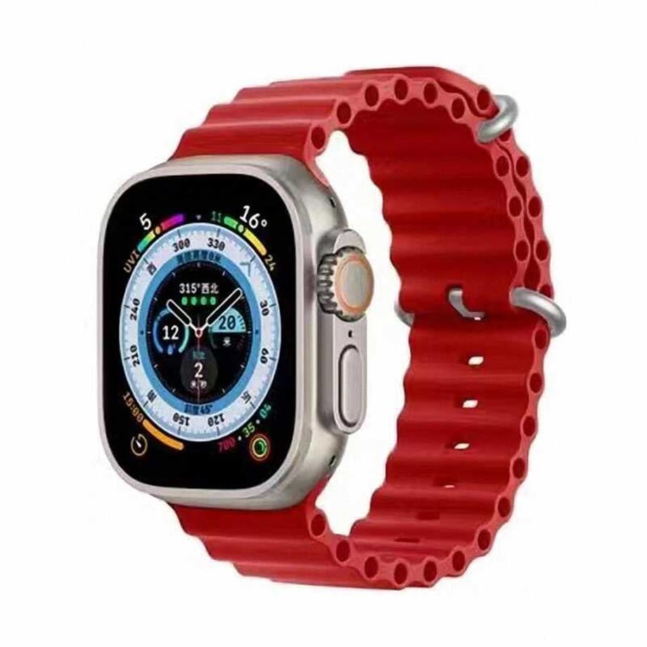  Apple Watch 44mm Zore KRD-75 Silikon Kordon  Kırmızı 