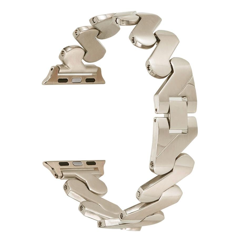  ​​​Apple Watch 7 45mm Kordon KRD-80 Metal Strap Kayış  Starlight 