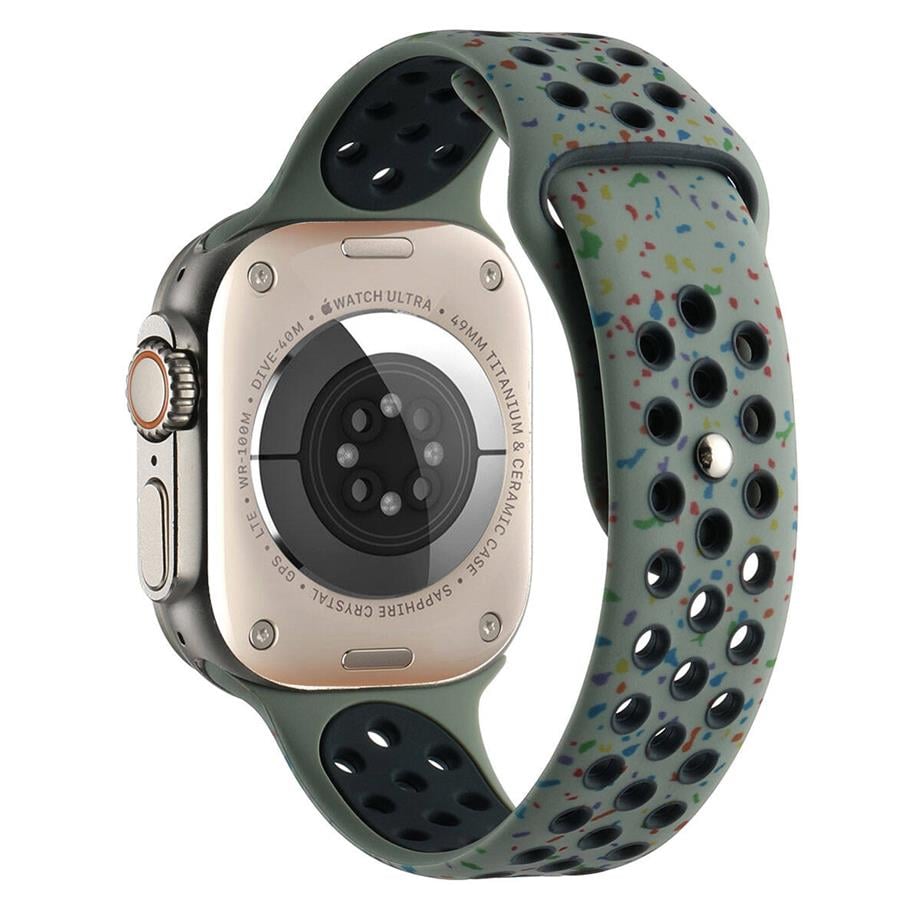  Apple Watch 7 45mm Kordon Yeni Seri 2023 KRD-02 Silikon Strap Kayış 